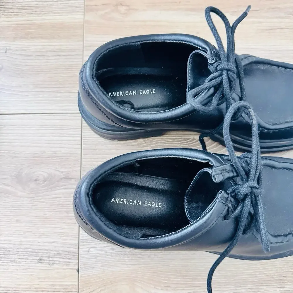 American Eagle Black Leather Oxford Loafer Men’s Size 8.5